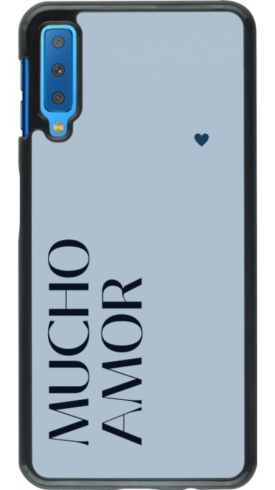 Samsung Galaxy A7 Case Hülle - Valentine 2024 mucho amor azul