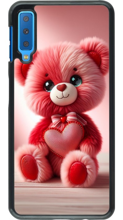 Samsung Galaxy A7 Case Hülle - Valentin 2024 Rosaroter Teddybär