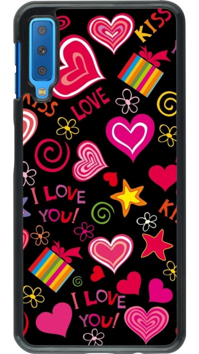 Samsung Galaxy A7 Case Hülle - Valentine 2023 love symbols