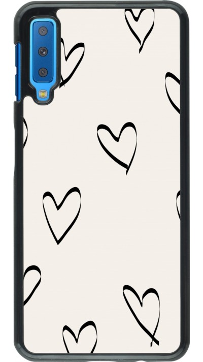 Samsung Galaxy A7 Case Hülle - Valentine 2023 minimalist hearts