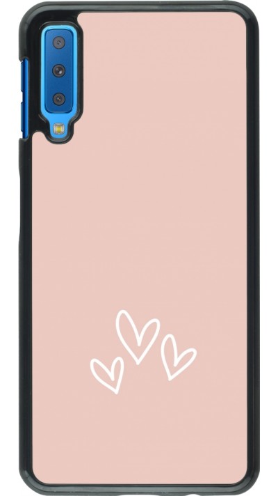 Samsung Galaxy A7 Case Hülle - Valentine 2023 three minimalist hearts