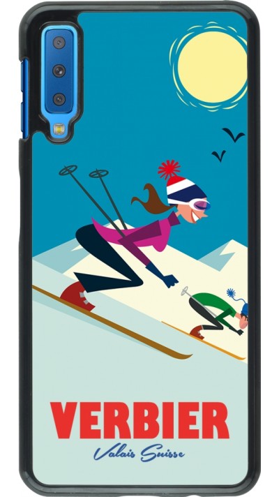 Samsung Galaxy A7 Case Hülle - Verbier Ski Downhill