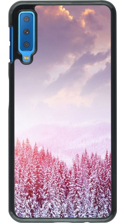 Samsung Galaxy A7 Case Hülle - Winter 22 Pink Forest