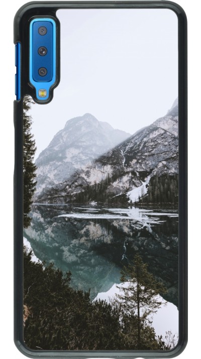 Samsung Galaxy A7 Case Hülle - Winter 22 snowy mountain and lake