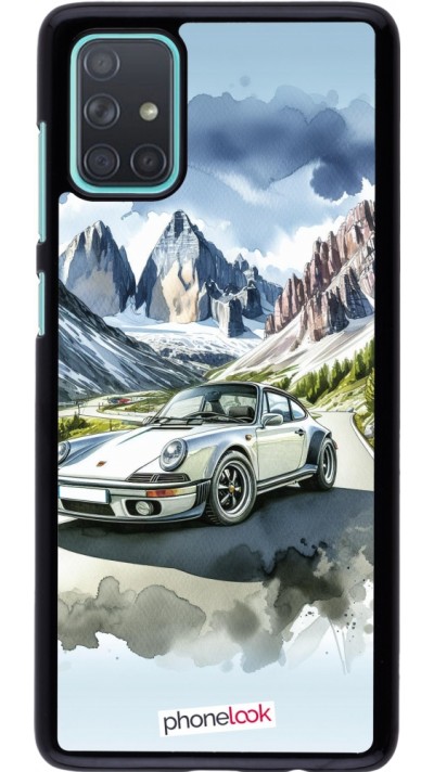 Coque Samsung Galaxy A71 - Porsche 911 Mountain Watercolor