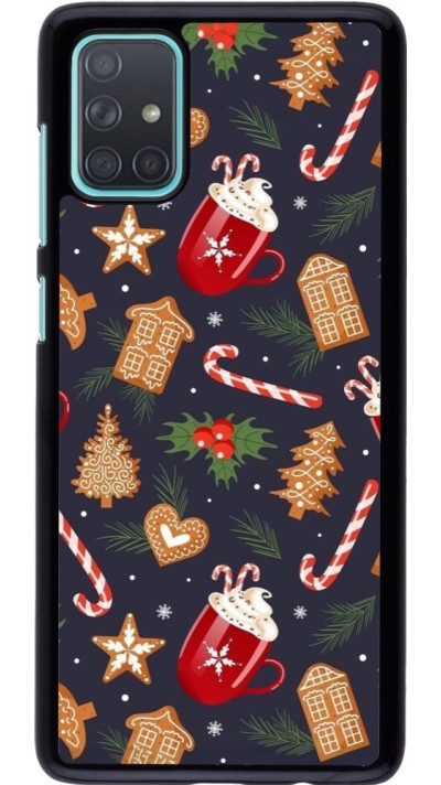 Samsung Galaxy A71 Case Hülle - Christmas 25 Pattern Gingerbread House