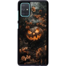 Samsung Galaxy A71 Case Hülle - Halloween 2025 Pumpkin with flowers