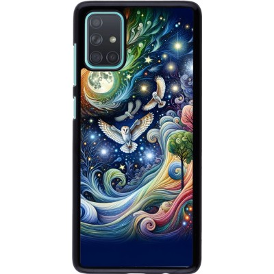Samsung Galaxy A71 Case Hülle - Fliegender Blumen-Eule