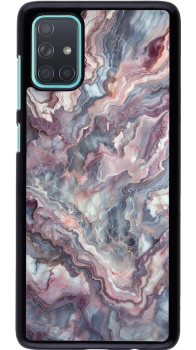 Samsung Galaxy A71 Case Hülle - Violetter silberner Marmor