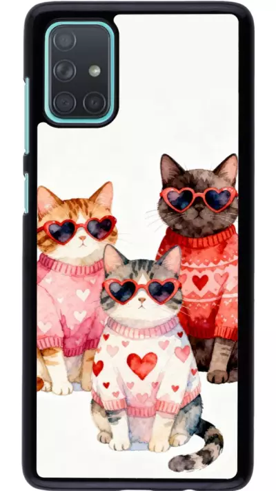 Samsung Galaxy A71 Case Hülle - Saint Valentines Day 26 Cat Love