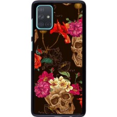 Coque Samsung Galaxy A71 - Skulls and flowers