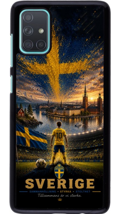Samsung Galaxy A71 Case Hülle - Fussball Schweden splash 2026