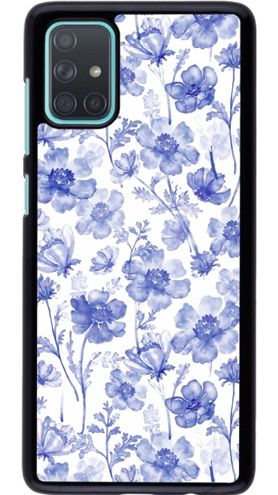 Samsung Galaxy A71 Case Hülle - Spring 23 watercolor blue flowers