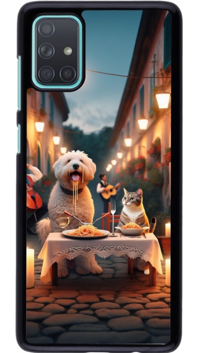 Samsung Galaxy A71 Case Hülle - Valentin 2024 Hund & Katze Kerzenlicht