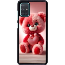 Samsung Galaxy A71 Case Hülle - Valentin 2024 Rosaroter Teddybär