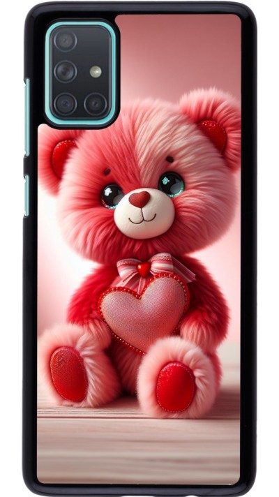 Samsung Galaxy A71 Case Hülle - Valentin 2024 Rosaroter Teddybär