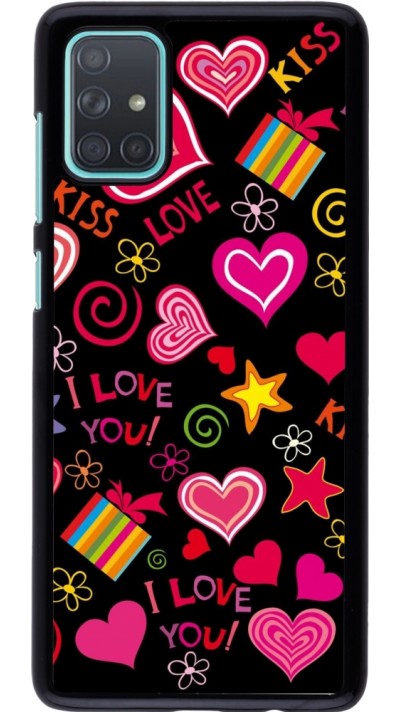 Samsung Galaxy A71 Case Hülle - Valentine 2023 love symbols