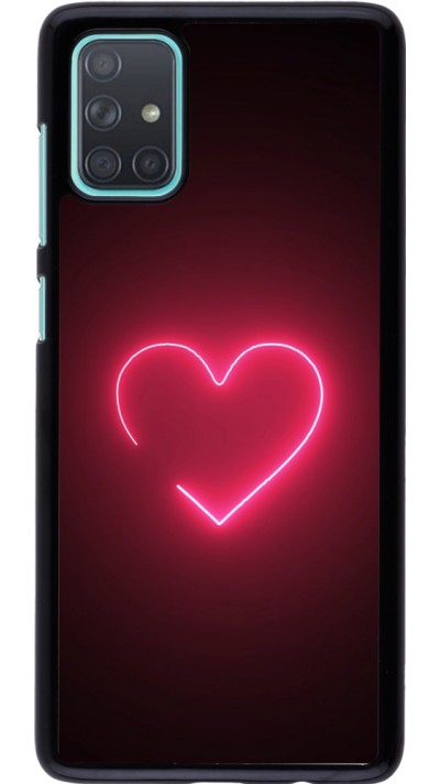 Samsung Galaxy A71 Case Hülle - Valentine 2023 single neon heart