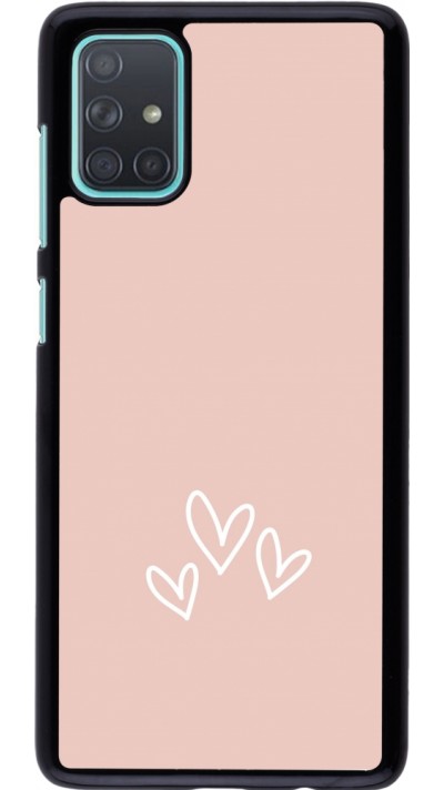 Samsung Galaxy A71 Case Hülle - Valentine 2023 three minimalist hearts