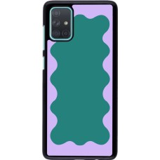 Samsung Galaxy A71 Case Hülle - Wavy Rectangle Green Purple