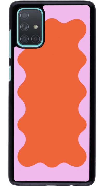 Samsung Galaxy A71 Case Hülle - Wavy Rectangle Orange Pink