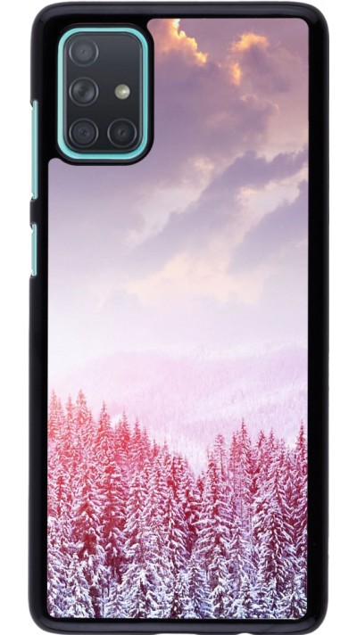 Samsung Galaxy A71 Case Hülle - Winter 22 Pink Forest