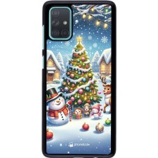 Samsung Galaxy A71 Case Hülle - Weihnachten 2023 Schneemann und Tannenbaum