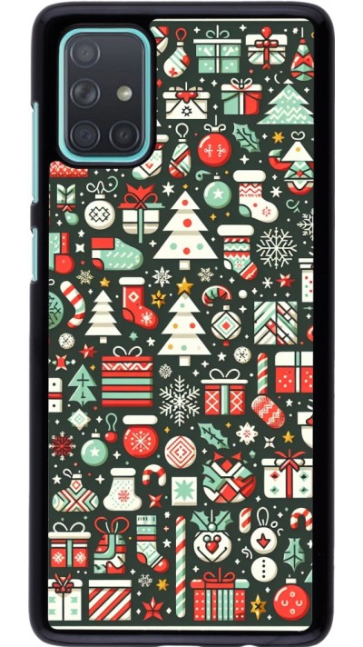 Samsung Galaxy A71 Case Hülle - Weihnachten 2023 Flachmuster