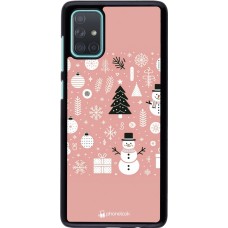 Samsung Galaxy A71 Case Hülle - Weihnachten 2024 Rose Schneemann Weihnachten