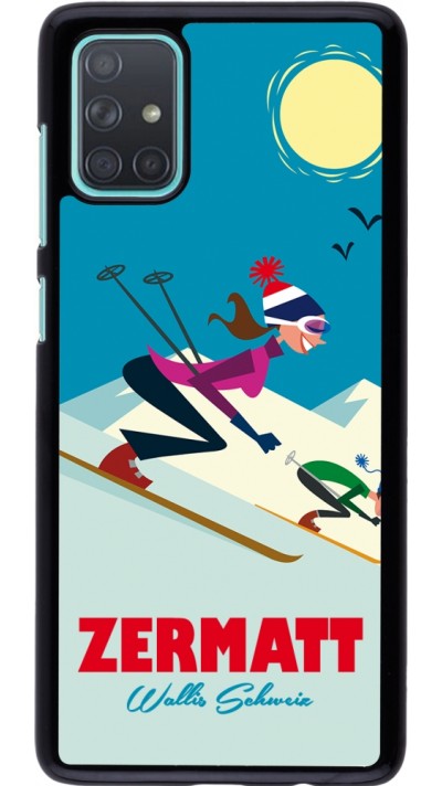 Samsung Galaxy A71 Case Hülle - Zermatt Ski Downhill