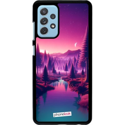 Samsung Galaxy A72 Case Hülle - Lila-rosa Landschaft