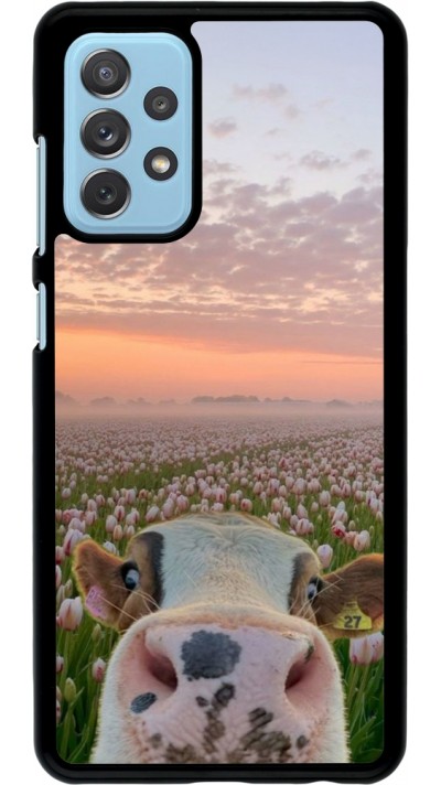 Samsung Galaxy A72 Case Hülle - Cow with tulips 2026