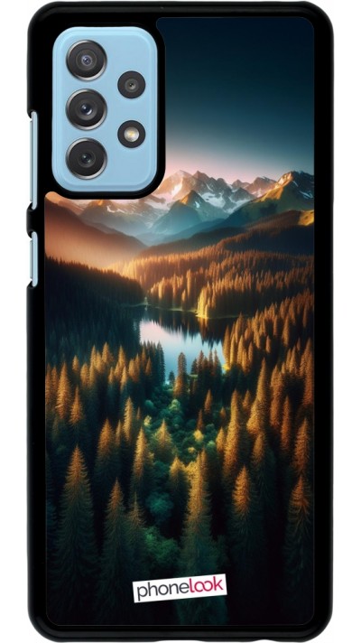 Samsung Galaxy A72 Case Hülle - Sonnenuntergang Waldsee