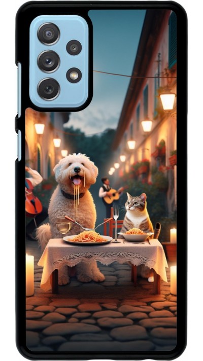 Samsung Galaxy A72 Case Hülle - Valentin 2024 Hund & Katze Kerzenlicht