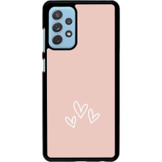 Samsung Galaxy A72 Case Hülle - Valentine 2023 three minimalist hearts