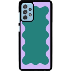 Samsung Galaxy A72 Case Hülle - Wavy Rectangle Green Purple