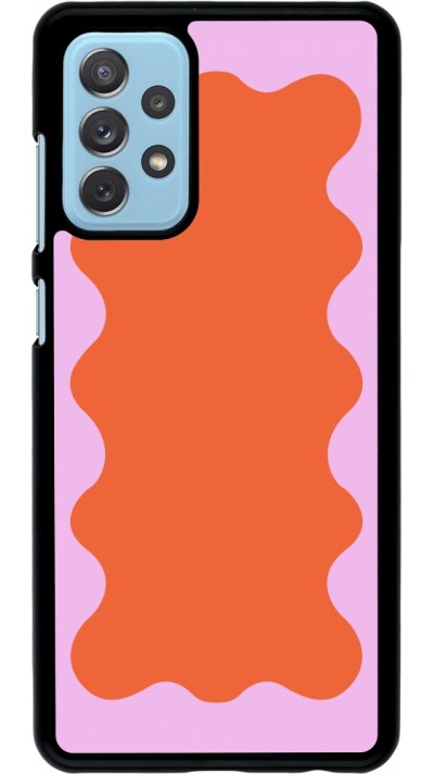Samsung Galaxy A72 Case Hülle - Wavy Rectangle Orange Pink