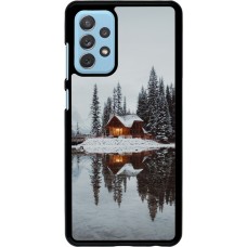 Samsung Galaxy A72 Case Hülle - Winter 25 Winter house forest afternoon