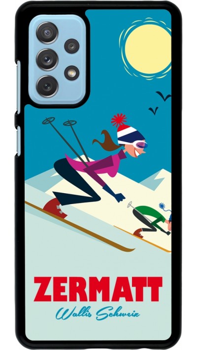 Samsung Galaxy A72 Case Hülle - Zermatt Ski Downhill