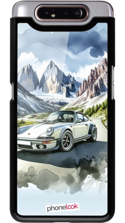 Samsung Galaxy A80 Case Hülle - Porsche 911 Berg Aquarell