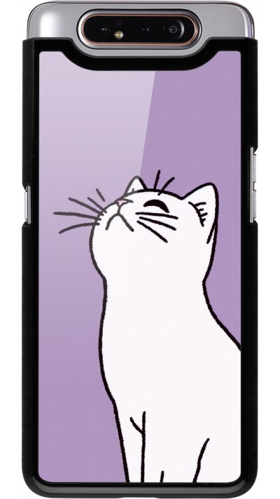 Samsung Galaxy A80 Case Hülle - Chat auf lila Hintergrund