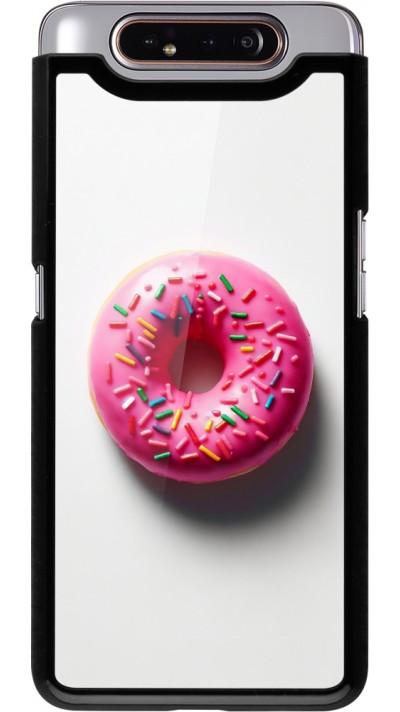 Samsung Galaxy A80 Case Hülle - Weisser Hintergrund, pinker Donut