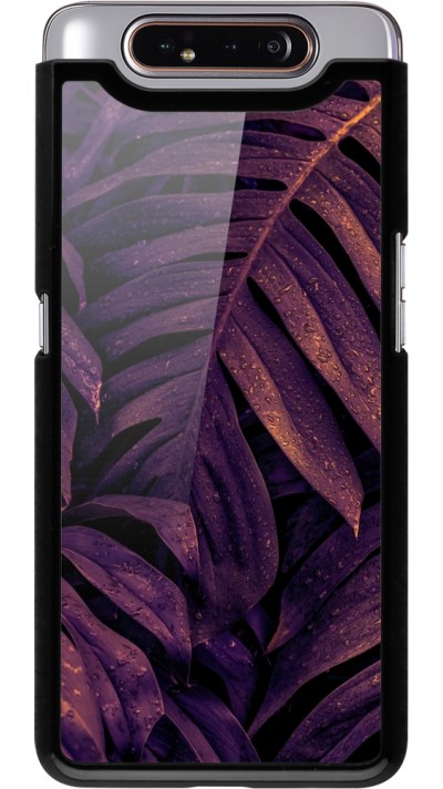 Samsung Galaxy A80 Case Hülle - Purple Light Leaves