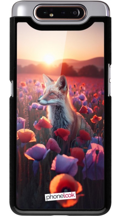 Samsung Galaxy A80 Case Hülle - Purpurroter Fuchs bei Dammerung