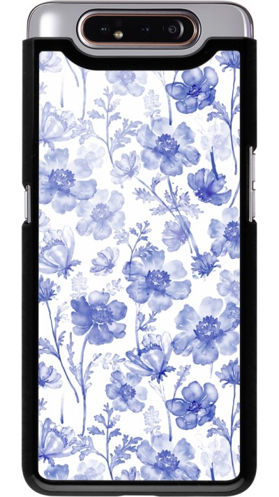 Samsung Galaxy A80 Case Hülle - Spring 23 watercolor blue flowers