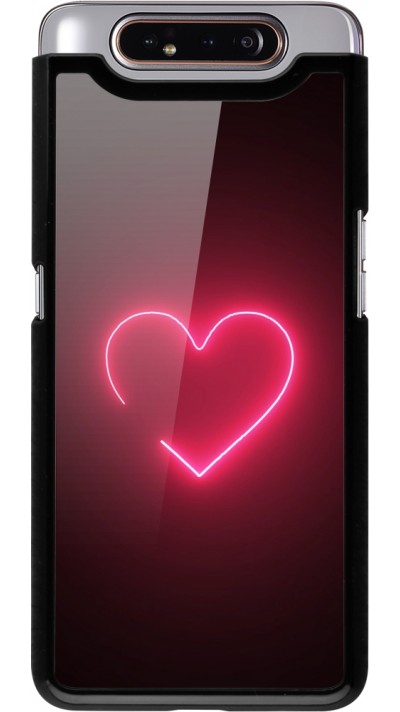 Samsung Galaxy A80 Case Hülle - Valentine 2023 single neon heart