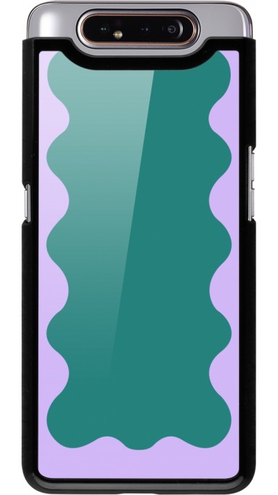 Samsung Galaxy A80 Case Hülle - Wavy Rectangle Green Purple