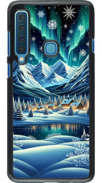 Samsung Galaxy A9 Case Hülle - Verschneites Bergdorf am See in der Nacht