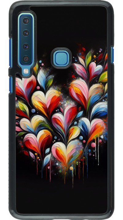 Samsung Galaxy A9 Case Hülle - Valentin 2024 Schwarzes Herz Abstrakt