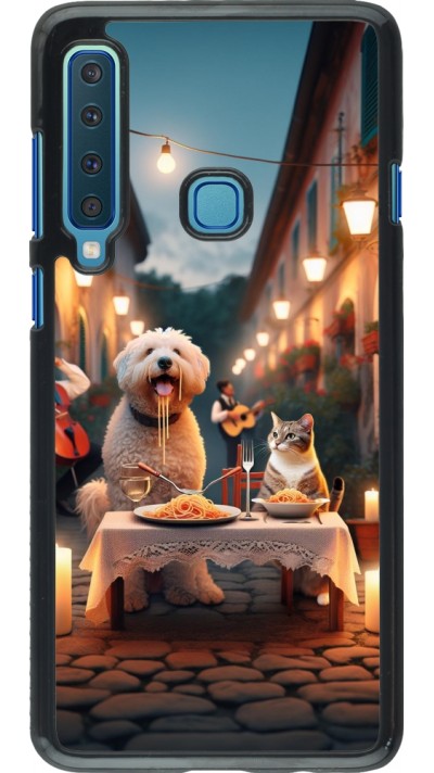 Samsung Galaxy A9 Case Hülle - Valentin 2024 Hund & Katze Kerzenlicht